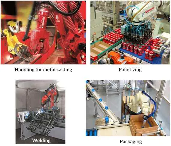 Examples of applications of articulated robots