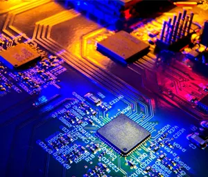 computer chip on a circuit board