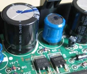 circuit board showing various electronic components