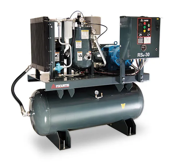 FS CURTIS RSB40 RS SERIES ROTARY SCREW AIR COMPRESSOR TANK MOUNTED