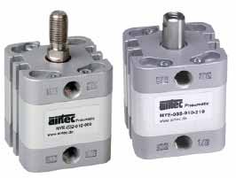 Compact single acting pneumatic cylinder