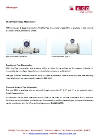 The Dynamic Pipe Manometer