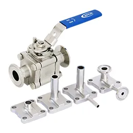 2100 Series – 3 Piece, Sanitary, Full Port, Tube OD Ball Valve