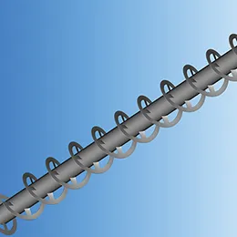 Conveyor screws with internal cut -spokes