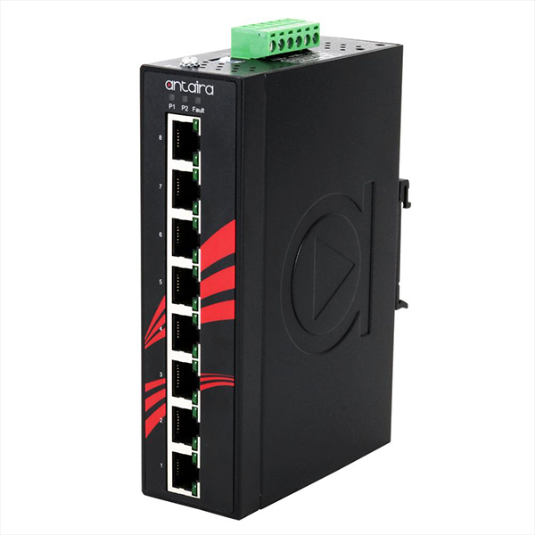 LNP-0800G-24-E, 8-Port Industrial PoE+ Unmanaged Ethernet Switch