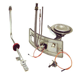 Gas burner assemblies and components