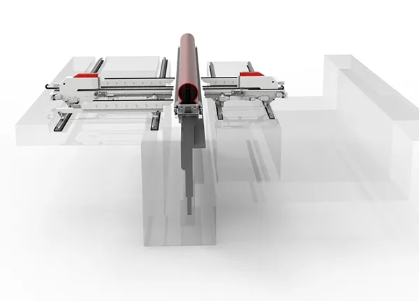 Automatic line for poles bending