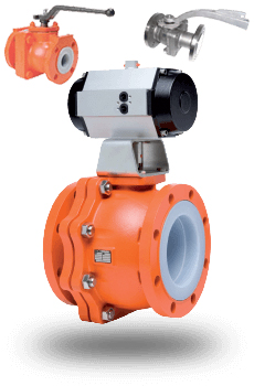 PFA Lined Actuated 2-way Ball Valve XLB Series