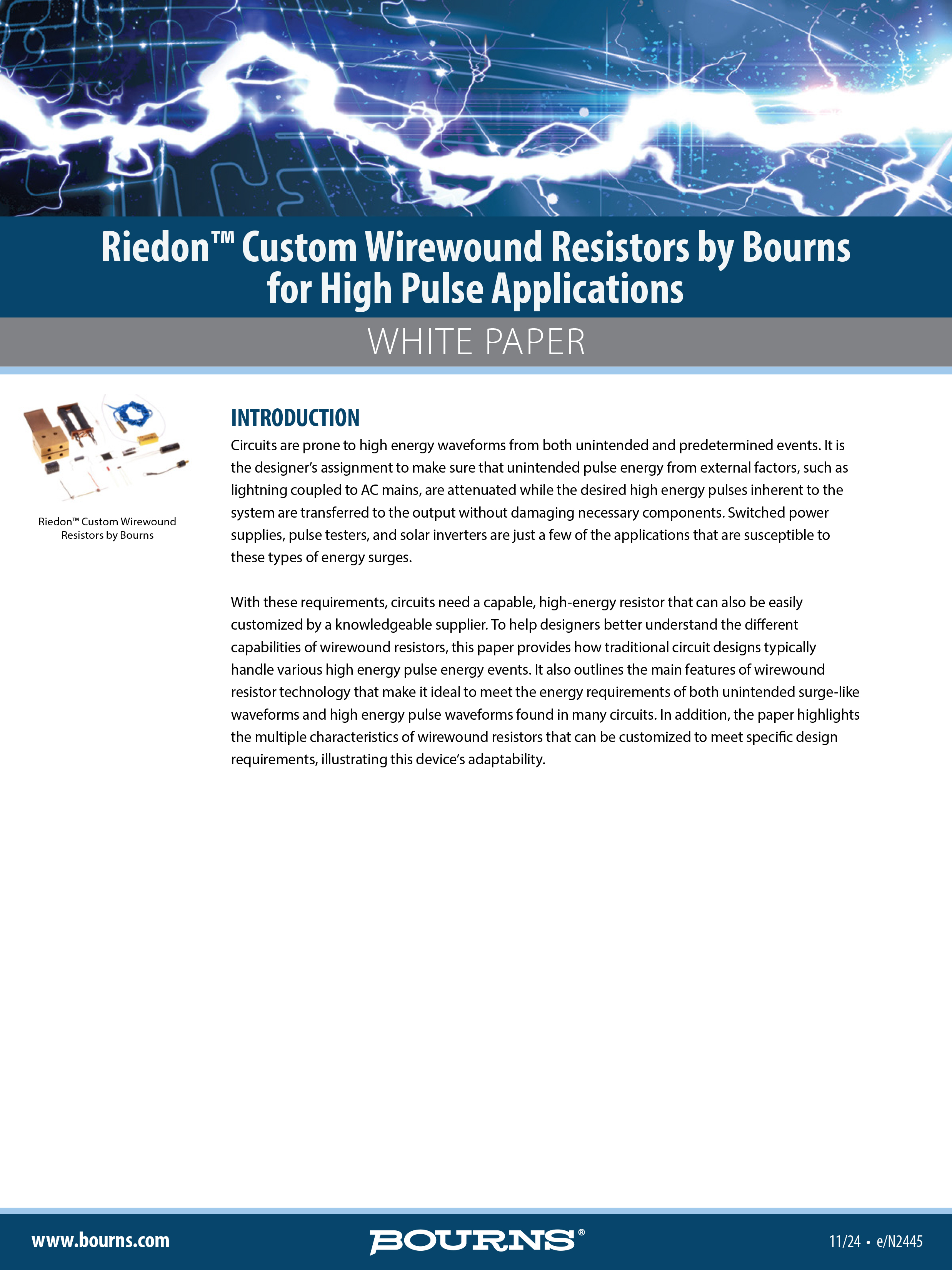 Custom Wirewound Resistors High Pulse Applications