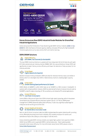 New DDR5 Industrial Grade Modules