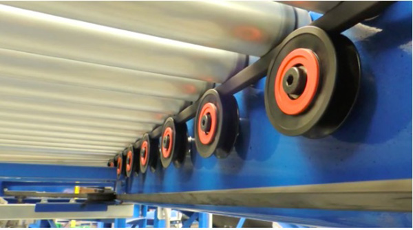V belt driven live roller conveyors