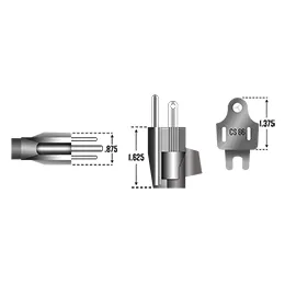 NEMA 5-15P with Cord Grip (CS-86 with Cord Grip)