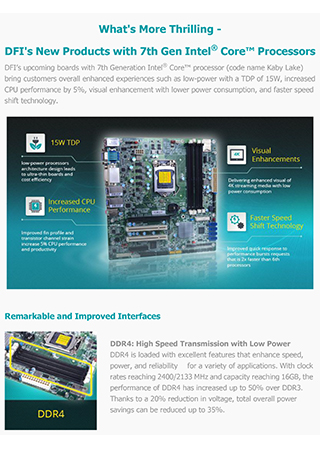 What's More Thrilling - DFI's New Products with 7th Gen Intel