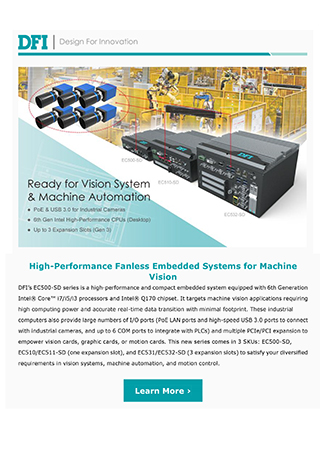 High-Performance Fanless Embedded Systems for Machine Vision