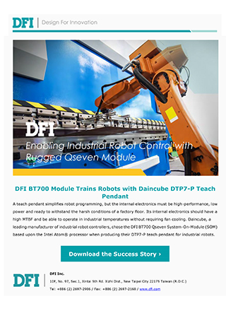 DFI BT700 Module Trains Robots with Daincube DTP7-P Teach Pendant