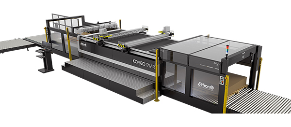 KOMBO TAV Cutting system with integrated loading - cutting - unloading flow for packaging