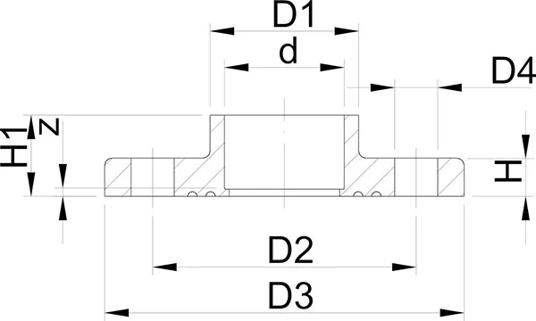 Fixed flange PP-H metric
