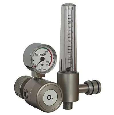 Pressure regulator with flow meter