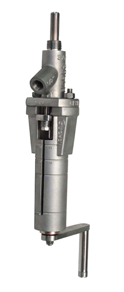 Sampling valve, adjustable piston length
