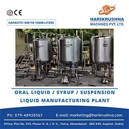 Oral Liquid or  Syrup Suspension or  Manufacturing Plant