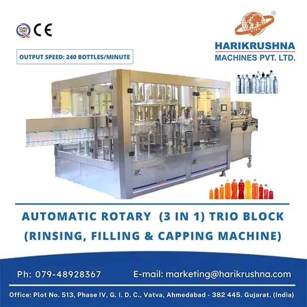 The 3 in 1 Trio-block (Rinsing, Filling & Capping) System