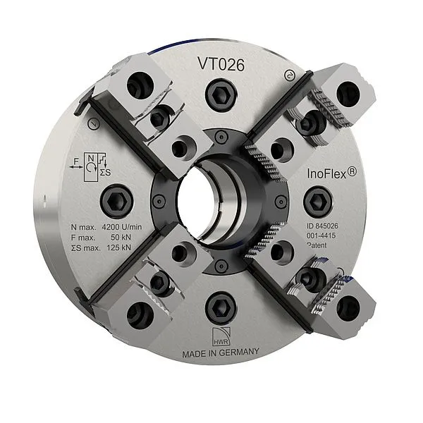 4-jaw through hole power chuck