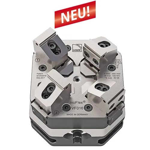 Compensating concentric 4-jaw vice