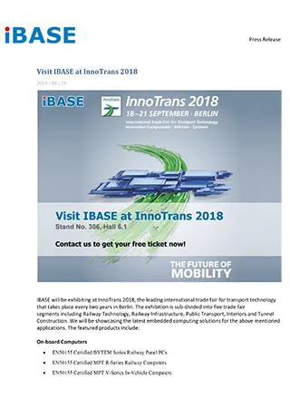 Visit IBASE at InnoTrans 2018