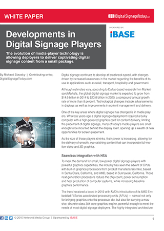 Developments in Digital Signage Players