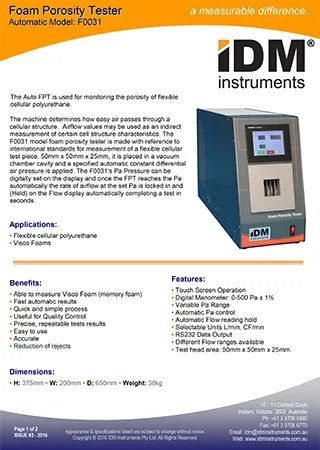 F0031 foam porosity tester