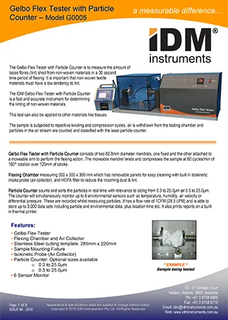 G0005 gelbo flex tester with particle counter