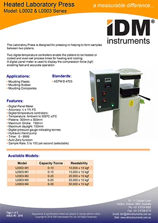 L0002 l0003 series heated laboratory press