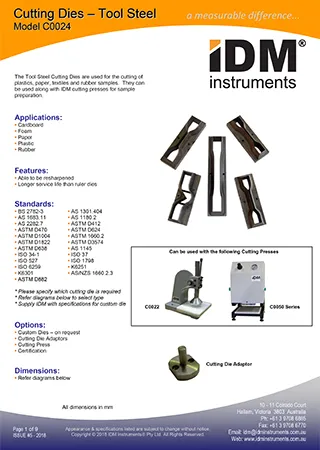 C0024 tool steel cutting dies (types a to z) 2018