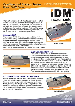 C0055 series coefficient of friction testers