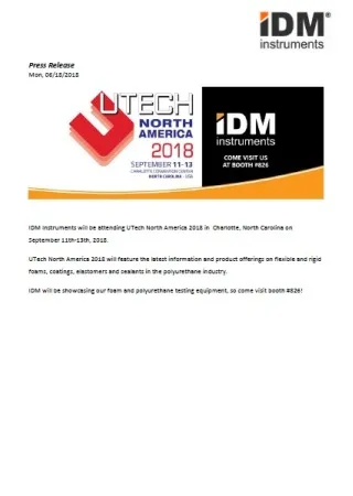 UTECH North America 2018