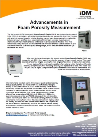 Advancements in Foam Porosity Measurement