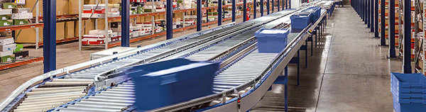 Roller Conveyors for Boxes Totes and Bins