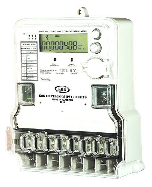 Three Phase Four Wire Whole Current Static Energy Meter