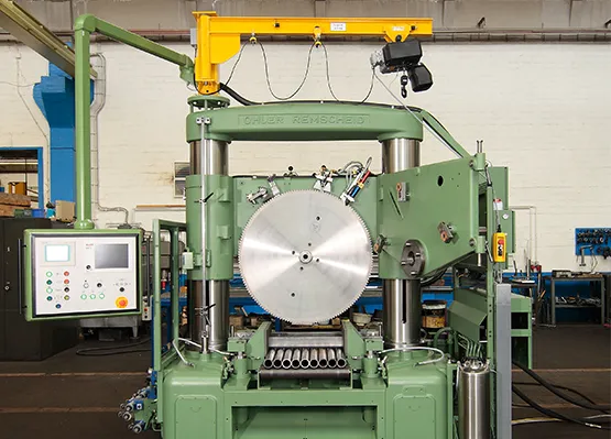 Conversion of the OHLER segmenteal circular sawing machines for use of carbide-tipped circular saw blades