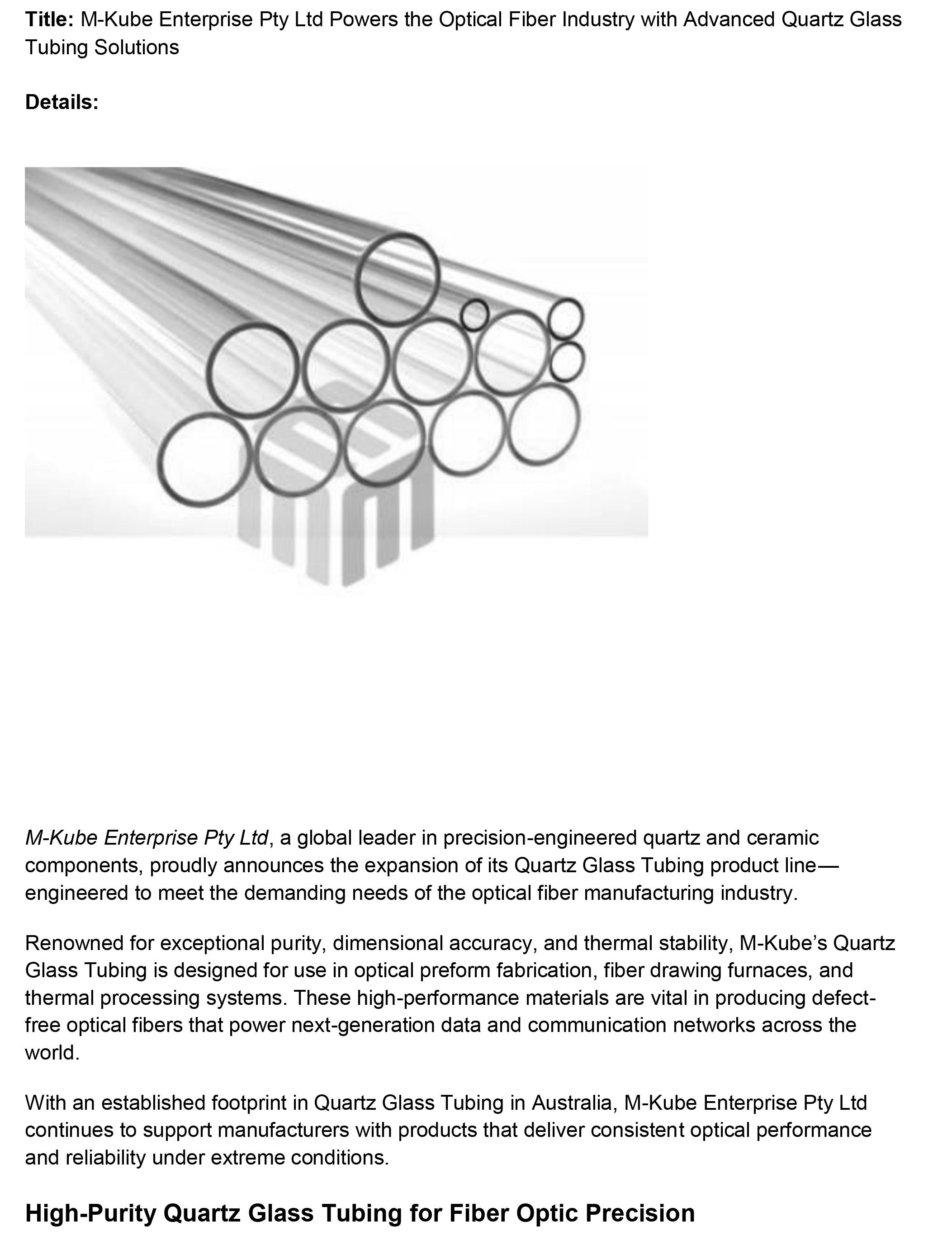 Press release content Mkube