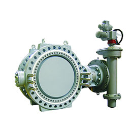 Tri-eccentric shut-off-control valve