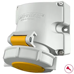Wall mounted receptacle with TwinCONTACT 9104