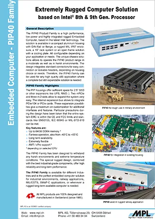 Rugged Computer Solution - PIP40-Family