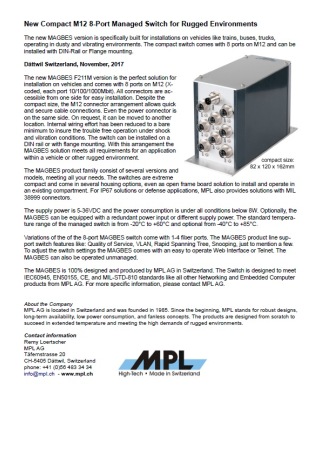 New Compact M12 8-Port Managed Switch for Rugged Environments