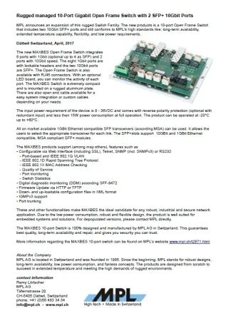 Rugged managed 10-Port Gigabit Open Frame Switch with 2 SFP+ 10Gbit Ports