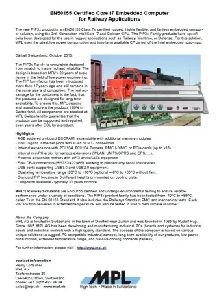 EN50155 Certified Core i7 Embedded Computer for Railway Applications