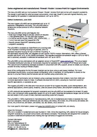 Swiss engineered and manufactured Firewall Router Access Point for rugged Environments