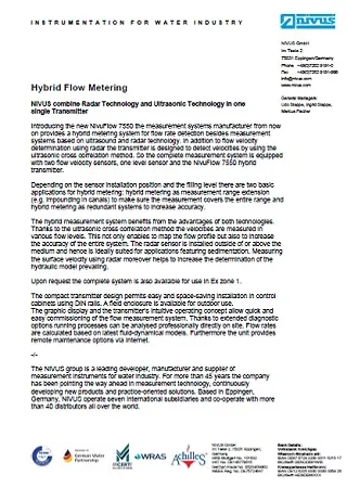 NivuFlow 7550  Hybrid Flow Metering