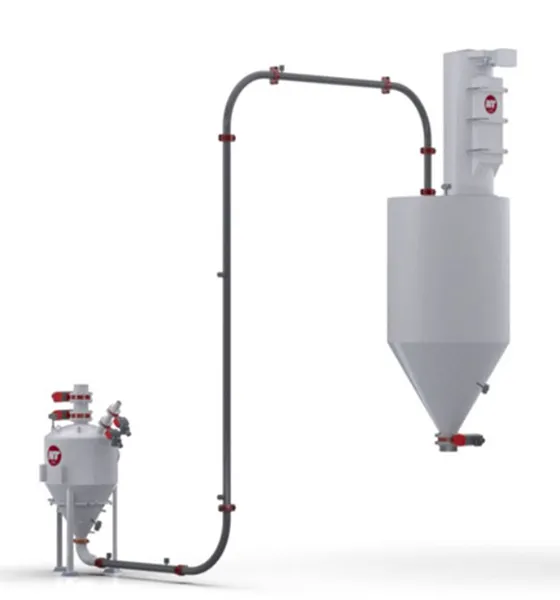 Dense phase pneumatic conveying