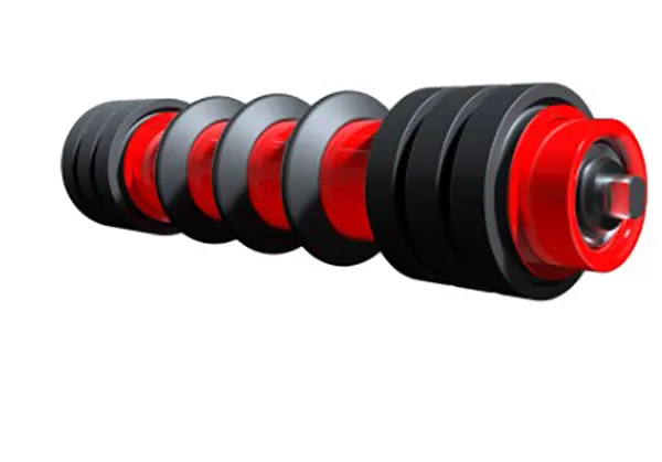 Return rollers with rubber rings